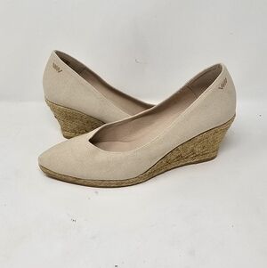 Viscata women 8.5/39.5 espadrille canvas wedges Spain pump minimalist boho earth